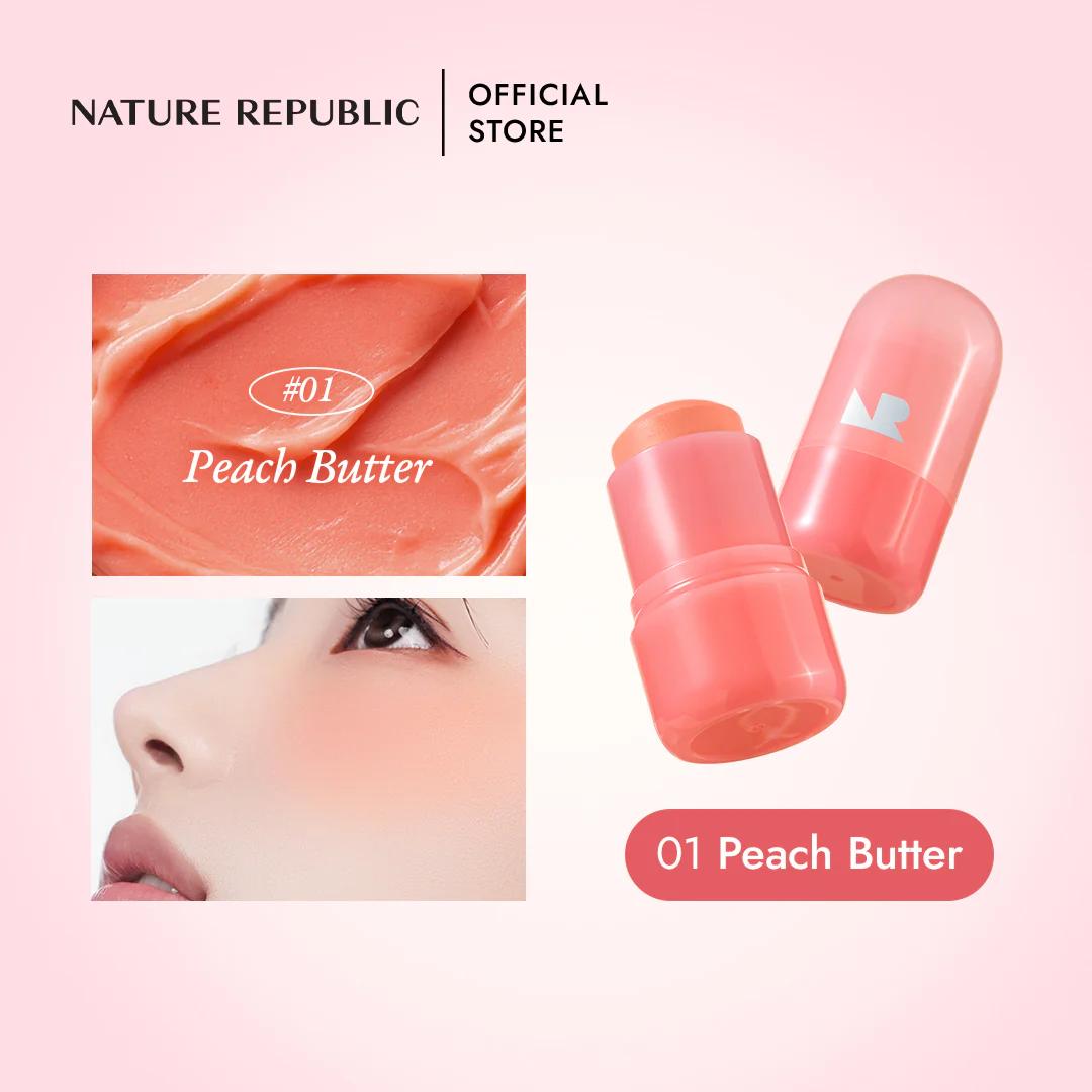 Nature Republic Butter Melting Stick Blusher 01 Peach Butter 7.5g view 2